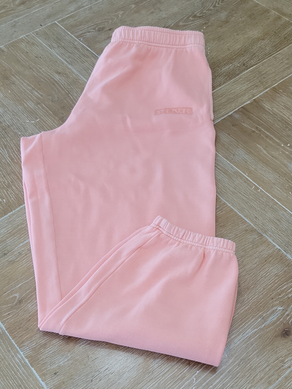 PINK Voctoria's.secret Peach Ivy Fleece Jogger Sweatpants XL NWT